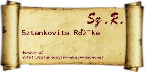 Sztankovits Réka névjegykártya